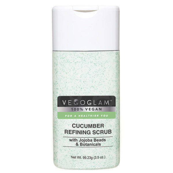 Vegan Cucumber Chamomile Aloe Refining Scrub with Jojoba beads - VegoGlam (The Vegan Cosmetics Store)
