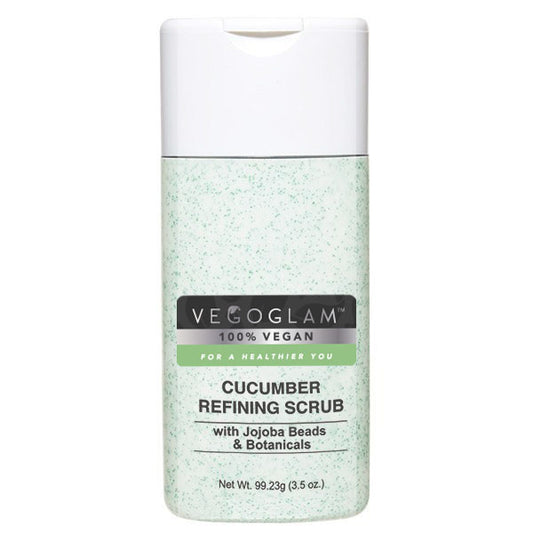 Vegan Cucumber Chamomile Aloe Refining Scrub with Jojoba beads - VegoGlam (The Vegan Cosmetics Store)